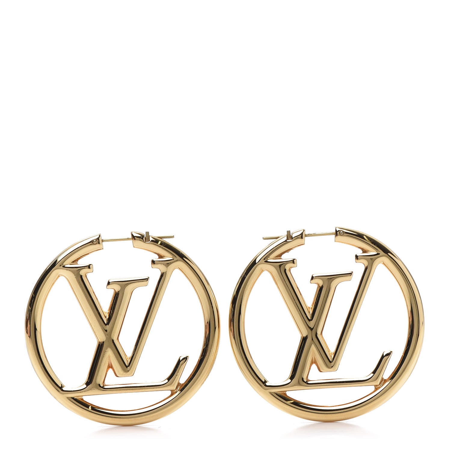 Louis Vuitton Metal Louise Hoop Earrings Gold 1 of 6