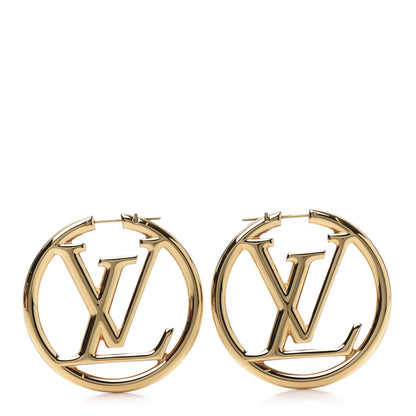 Louis Vuitton Metal Louise Hoop Earrings Gold 1 of 6