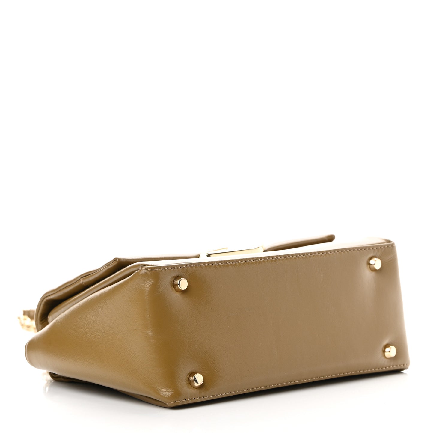 Calfskin Alix Soft Flap Chain Shoulder Bag Toffee