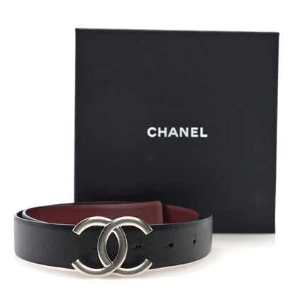 Chanel Calfskin CC Reversible Belt 70 Black Burgundy 7 of 7