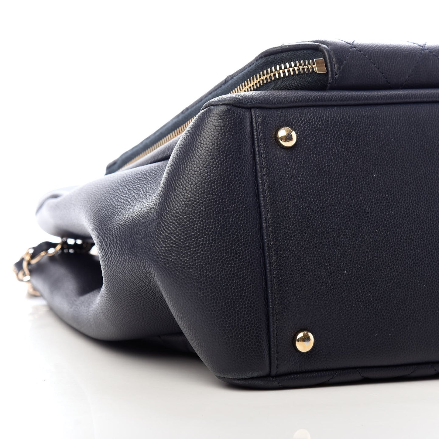 Caviar Quilted Large Business Affinity Shopping Bag Navy