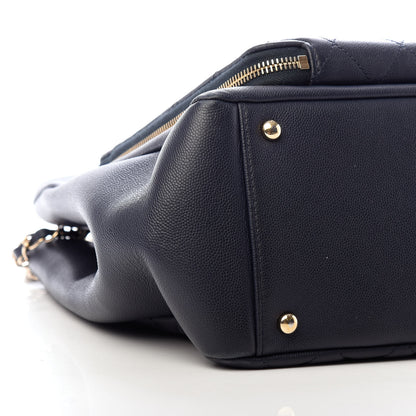 Chanel Caviar Quilted Large Business Affinity Shopping Bag Navy 7 of 9