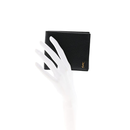 Saint Laurent Grained Calfskin Tiny Cassandre East West Wallet Midnight Blue 2 of 7