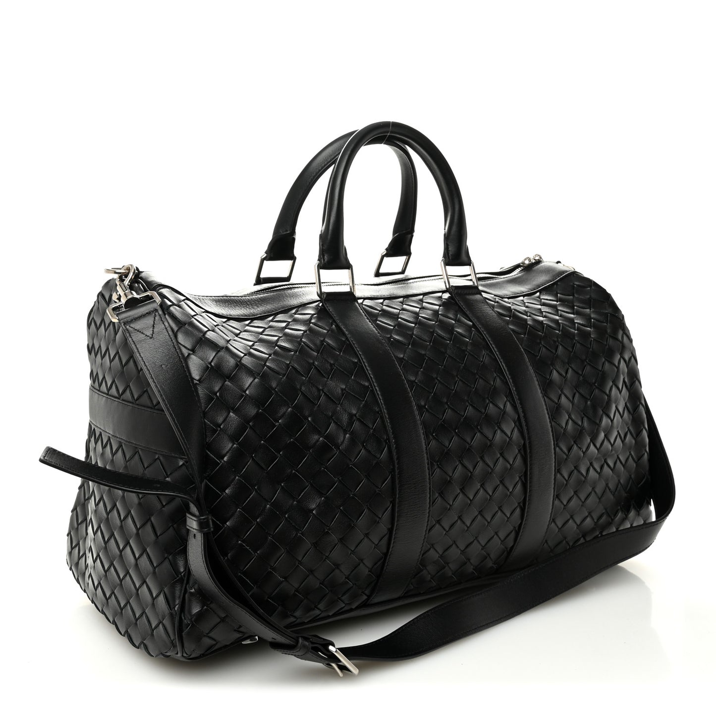 Nappa Intrecciato Duffle Bag Black