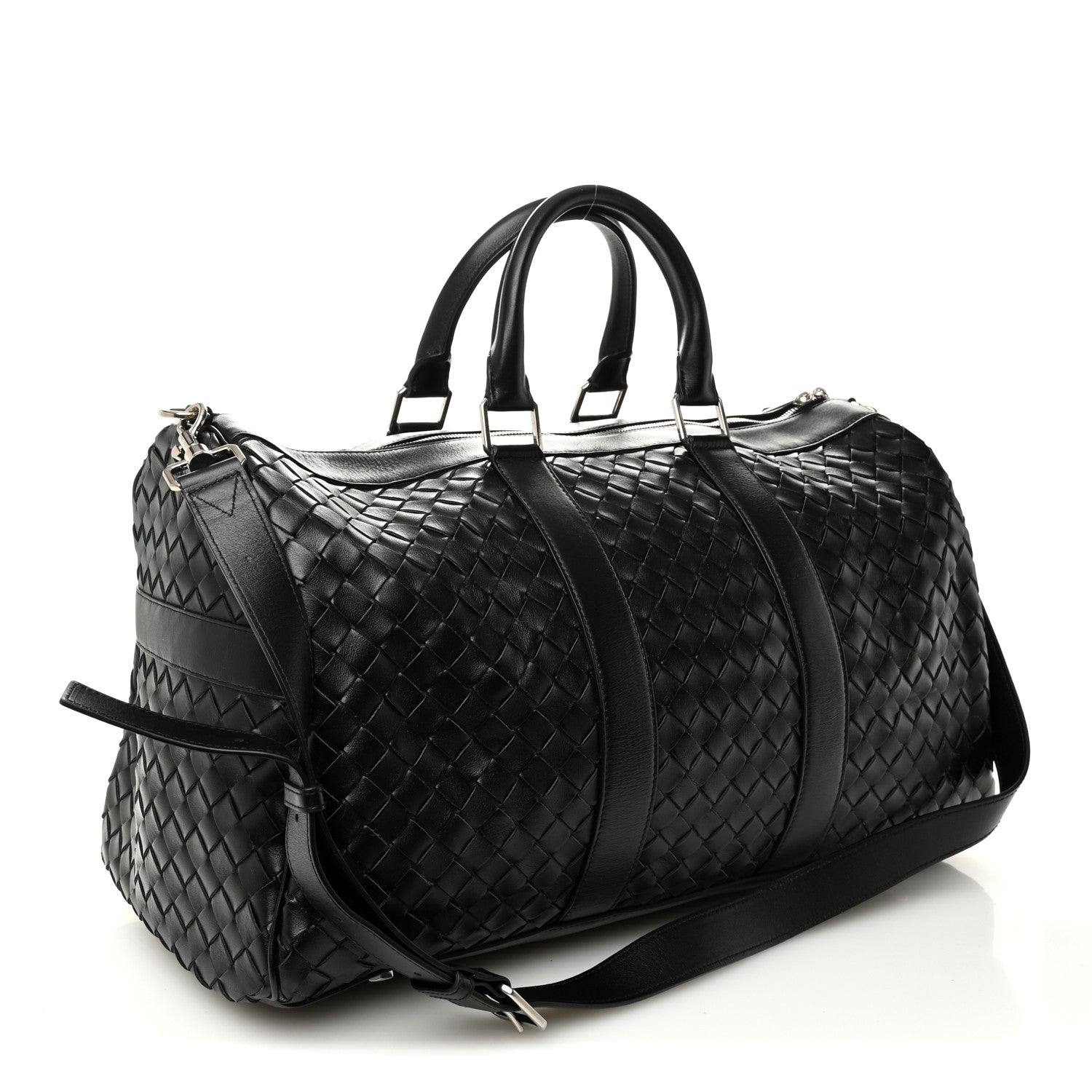 Bottega Veneta Nappa Intrecciato Duffle Bag Black 3 of 10