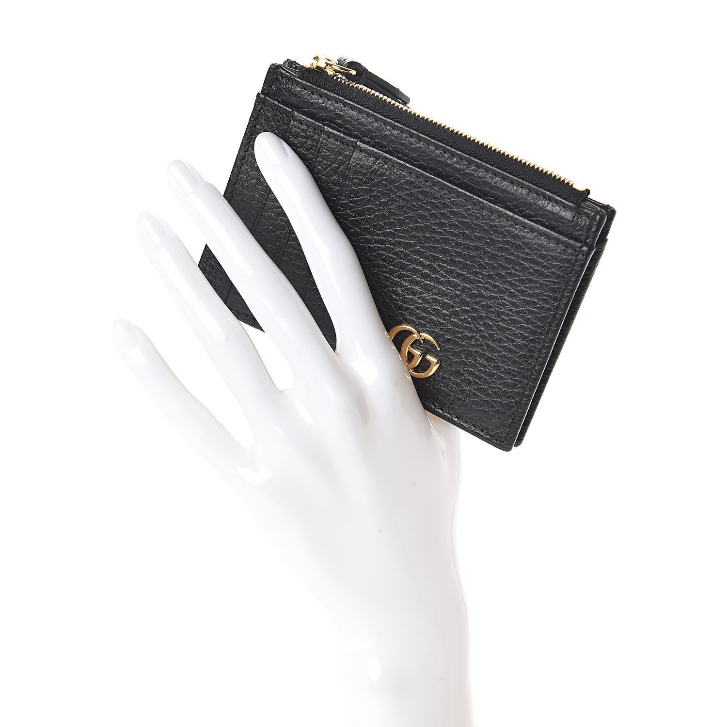Gucci Dollar Calfskin GG Marmont Coin Case Card Holder Black 2 of 7