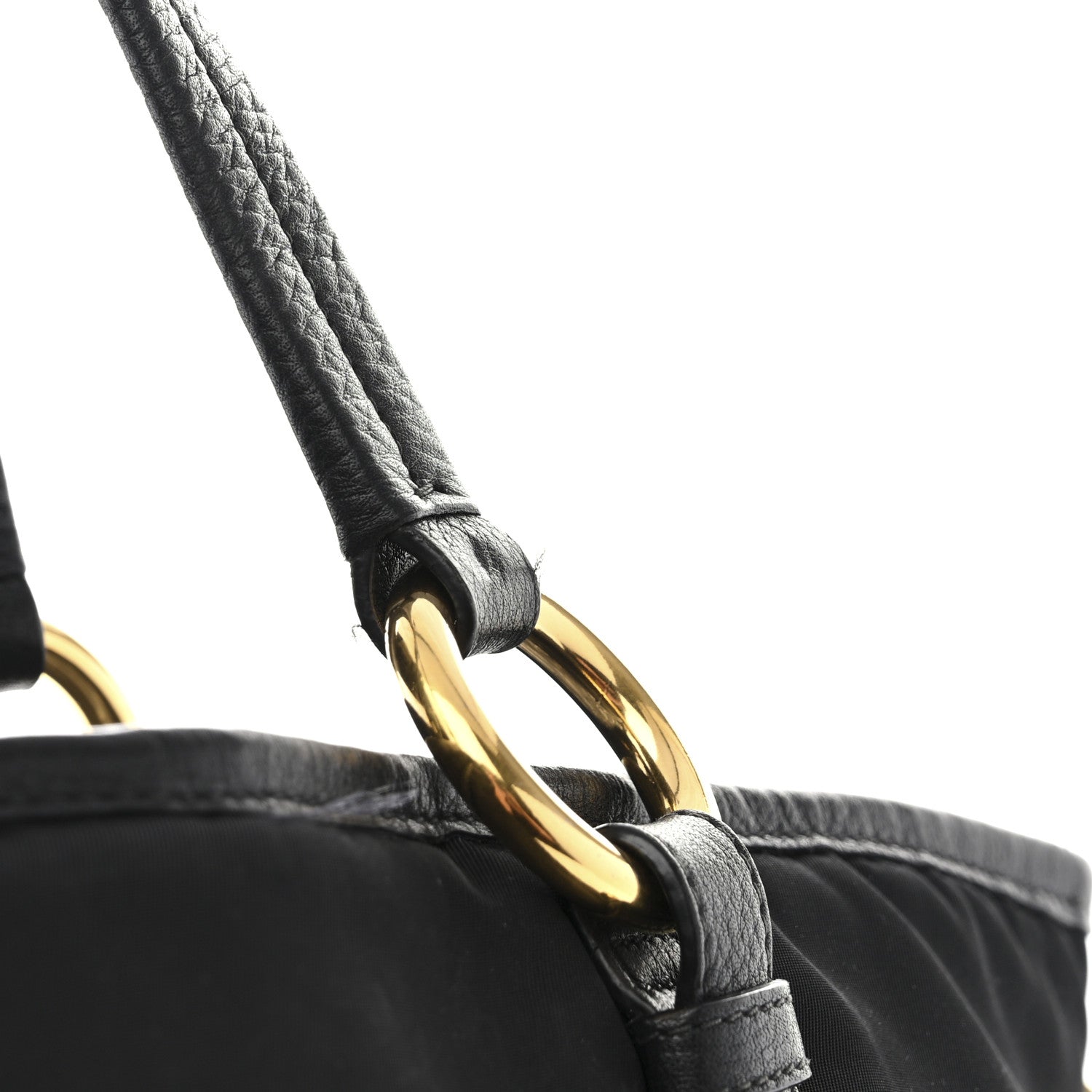 Prada Tessuto Nylon Vitello Daino Tote Black 11 of 13