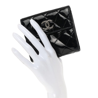 Chanel Patent Quilted Brilliant French Flap Wallet Black 2 of 14