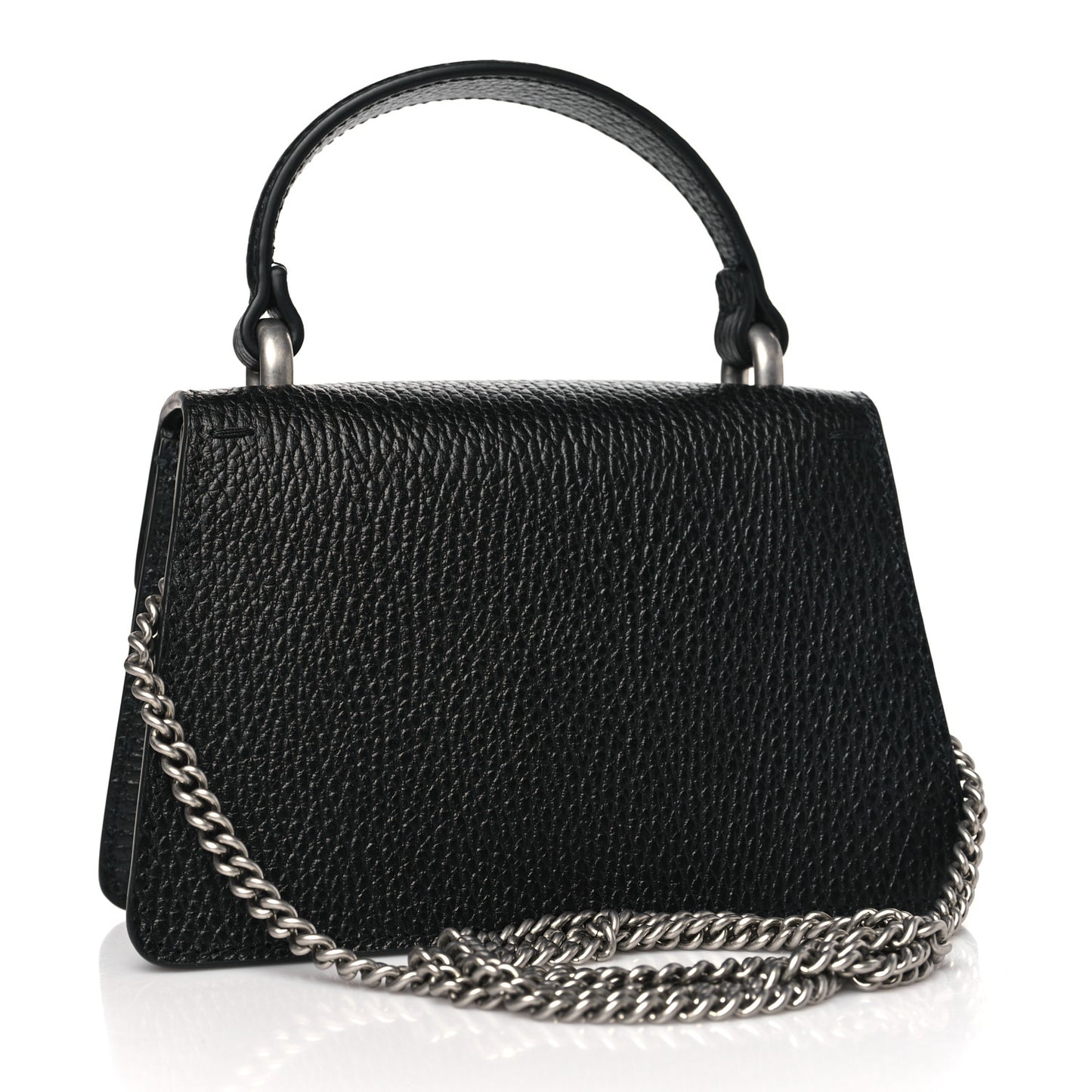 Dollar Calfskin Crystal Mini Dionysus Top Handle Bag Black Crystal