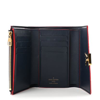 Louis Vuitton Taurillon Capucines Compact Wallet Marine Rouge 5 of 7