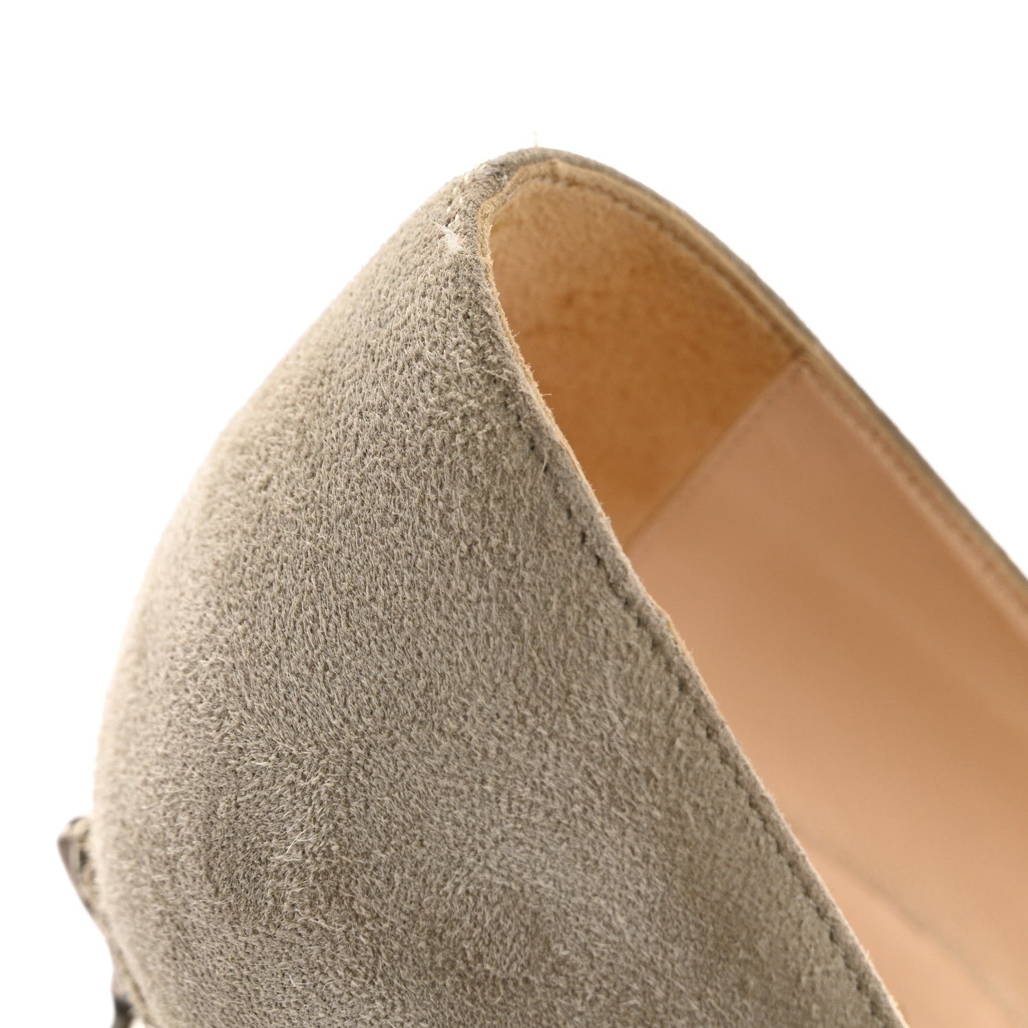 Christian Louboutin Suede Bianca Back Zip 140 Pumps 36.5 Grey 11 of 11