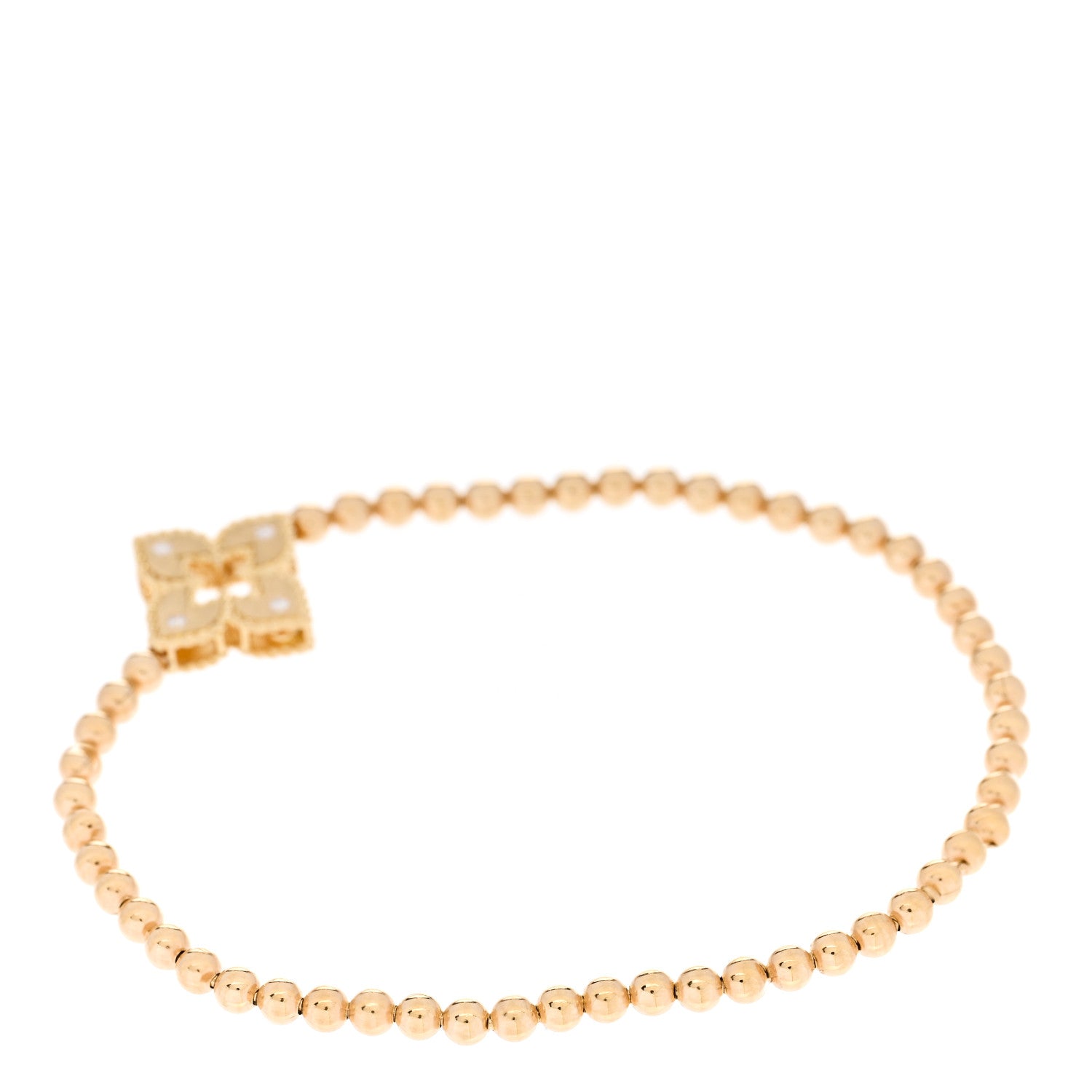 Roberto Coin 18K Yellow Gold Diamond Petite Venetian Small Station Stretch Bracelet 2 of 3