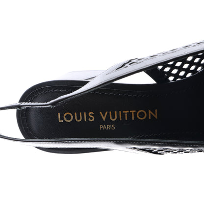 Louis Vuitton Calfskin Perforated Shake Slingback Pumps 40 Black 9 of 9