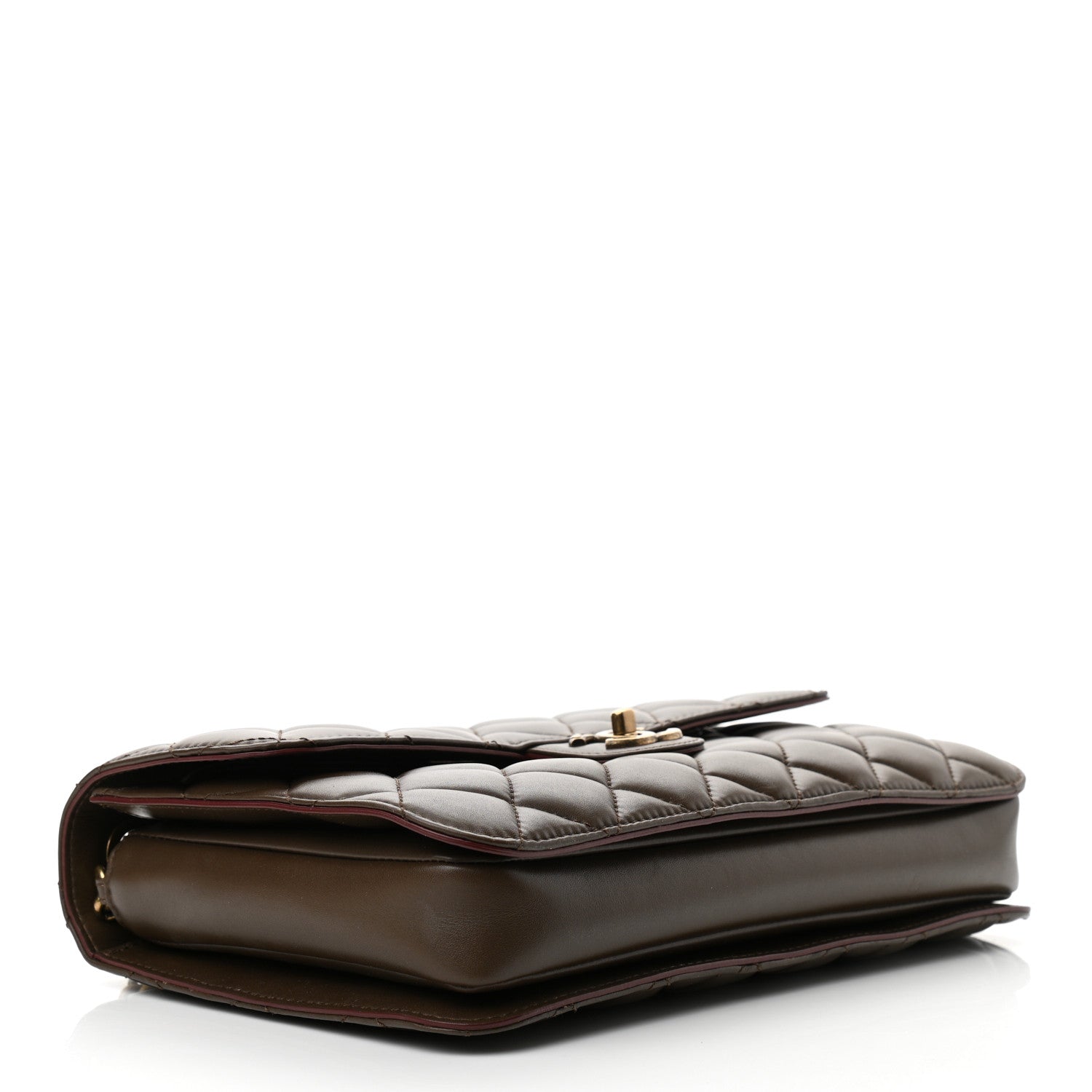 Chanel Glazed Calfskin Quilted Large Perfect Edge Flap Kaki 4 of 10