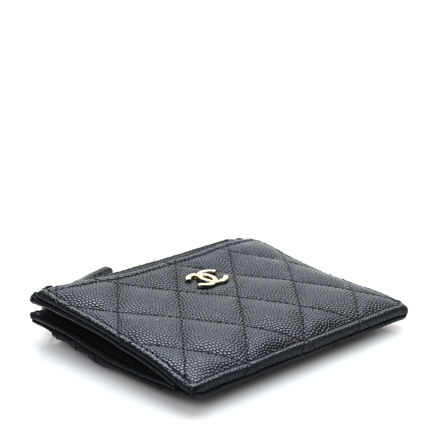 Chanel Caviar Quilted CC Zip Card Holder Black 4 of 7