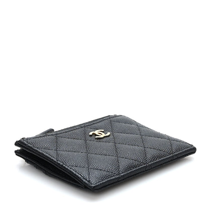 Chanel Caviar Quilted CC Zip Card Holder Black 4 of 7