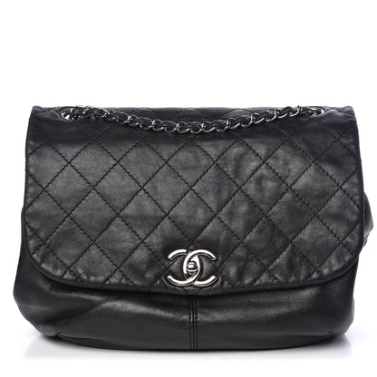 Chanel Shiny Lambskin Quilted Medium Trianon Messenger Flap Black 1 of 12