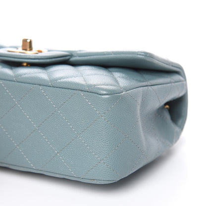 Chanel Iridescent Caviar Quilted Mini Rectangular Flap Light Blue 9 of 9