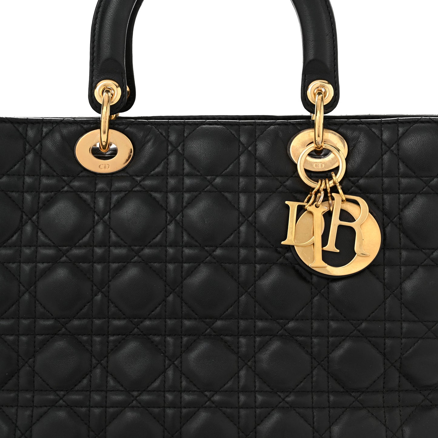 Lambskin Cannage Large Lady Dior Black