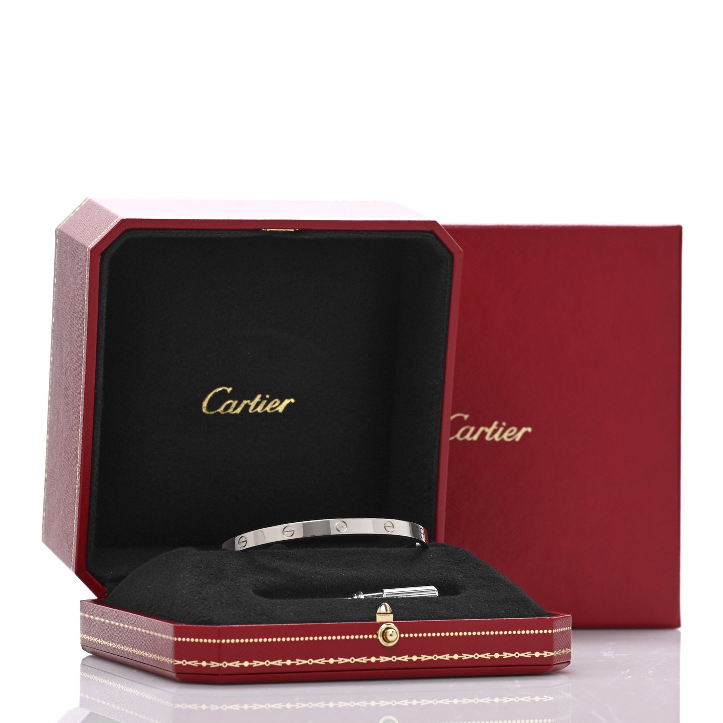 18K White Gold Medium LOVE Bracelet 18