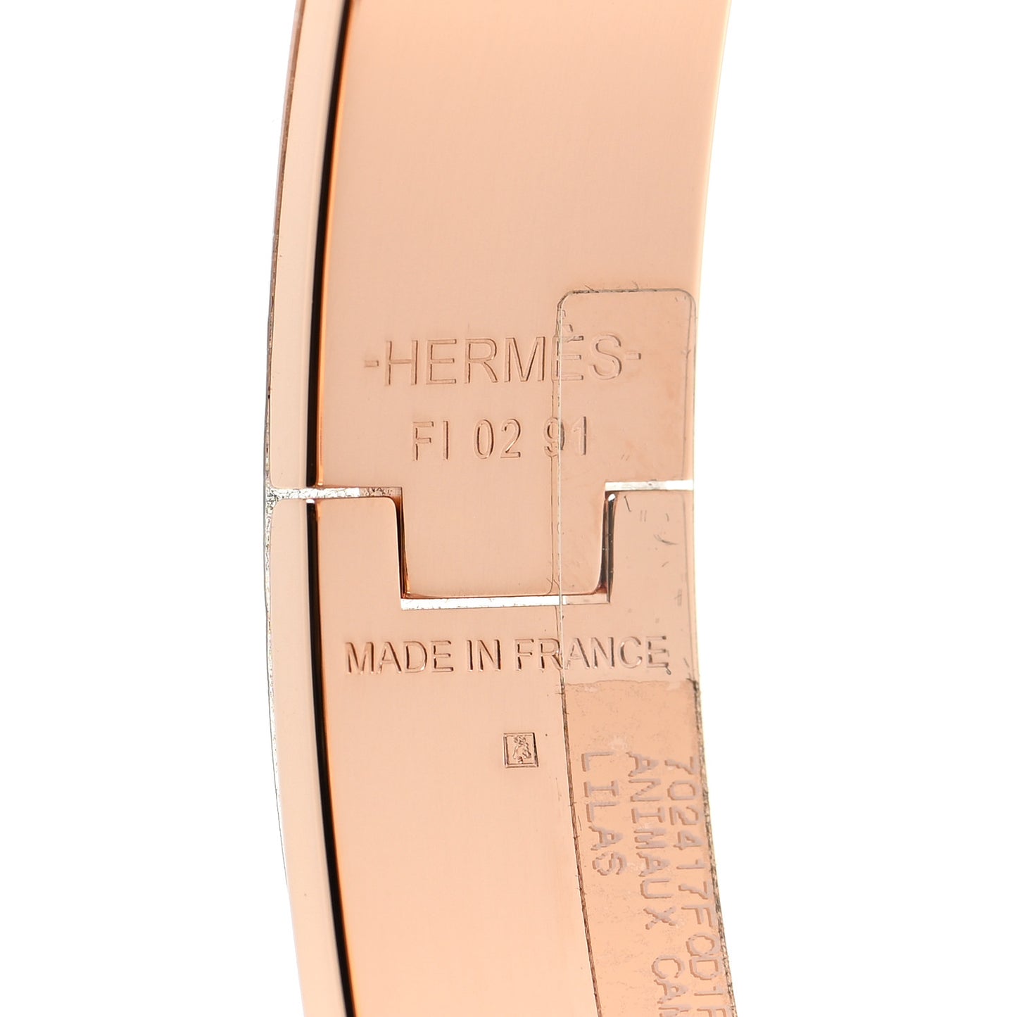 Enamel Narrow Print Animaux Camoufles Clic Clac H Bracelet PM Lilas