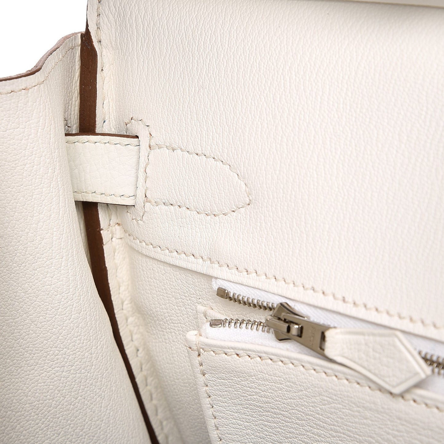 Taurillon Clemence Bi-Color Birkin 30 Mykonos White