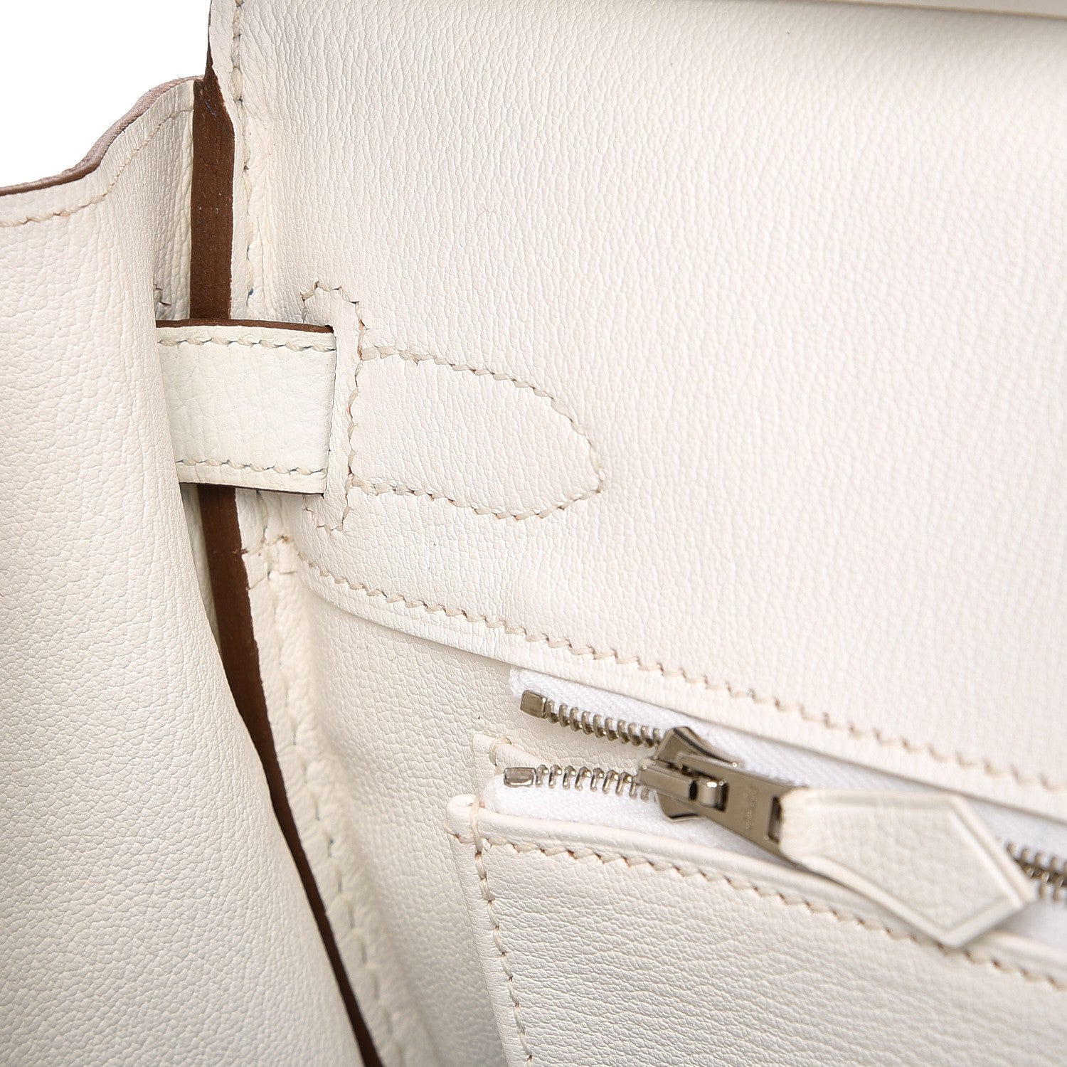 Hermes Taurillon Clemence Bi-Color Birkin 30 Mykonos White 19 of 29