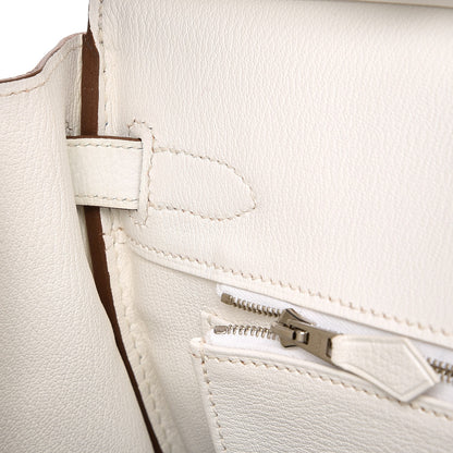 Hermes Taurillon Clemence Bi-Color Birkin 30 Mykonos White 19 of 29