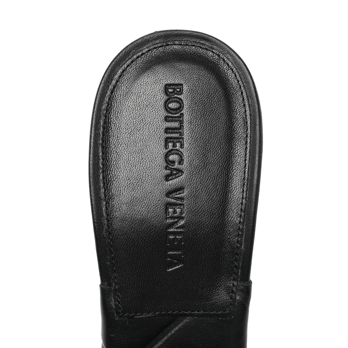 Nappa Quilted Rubber Lido Mule Sandals 36.5 Black