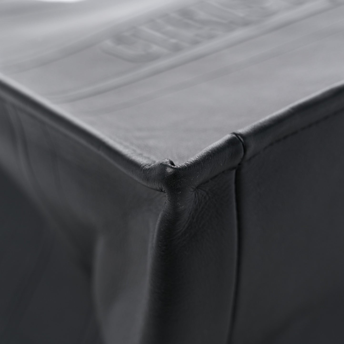 Calfskin Embossed Medium Book Tote Black
