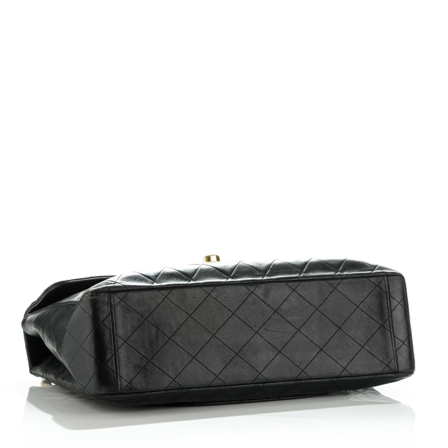 Lambskin Quilted XL Jumbo Single Flap Black