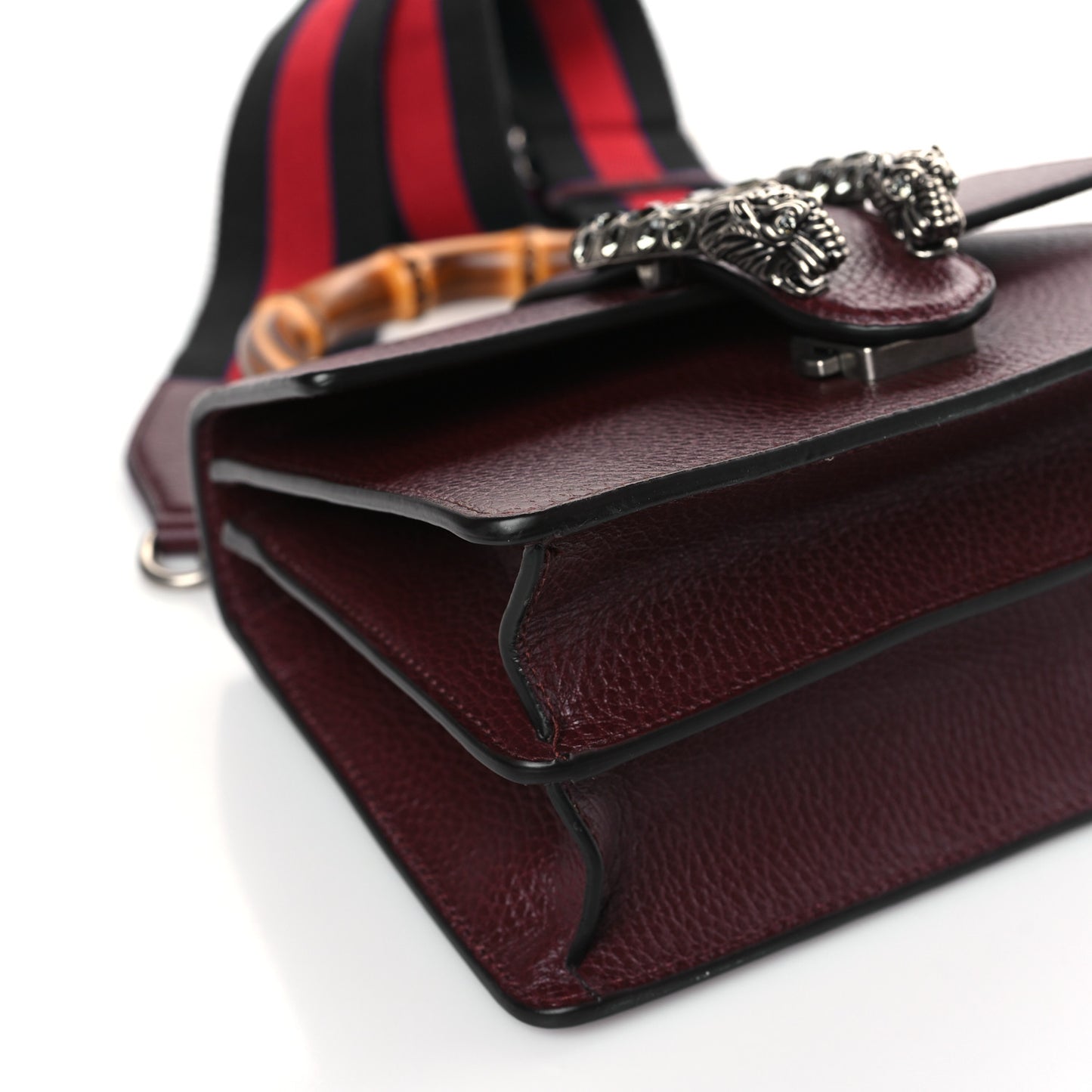 Dollar Calfskin Crystal Web Mini Dionysus Bamboo Top Handle Bag Vintage Bordeaux Black Diamond