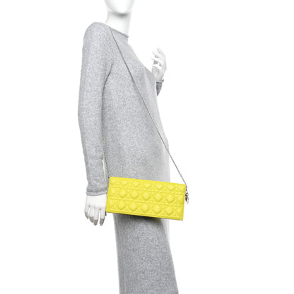 Christian Dior Lambskin Cannage Lady Dior Convertible Clutch Vert Acide 2 of 12