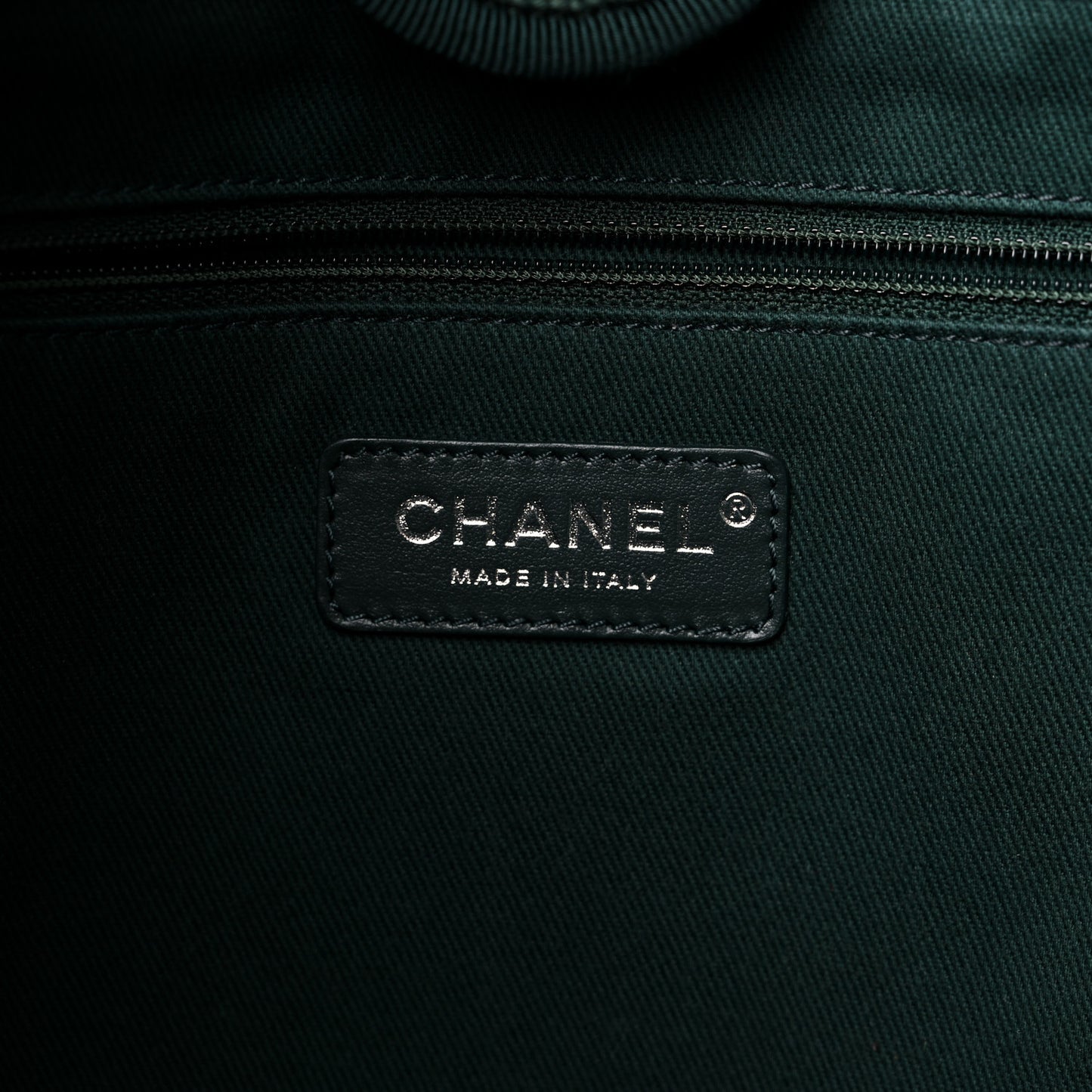 Mixed Fibers Calfskin Small Deauville Tote Green