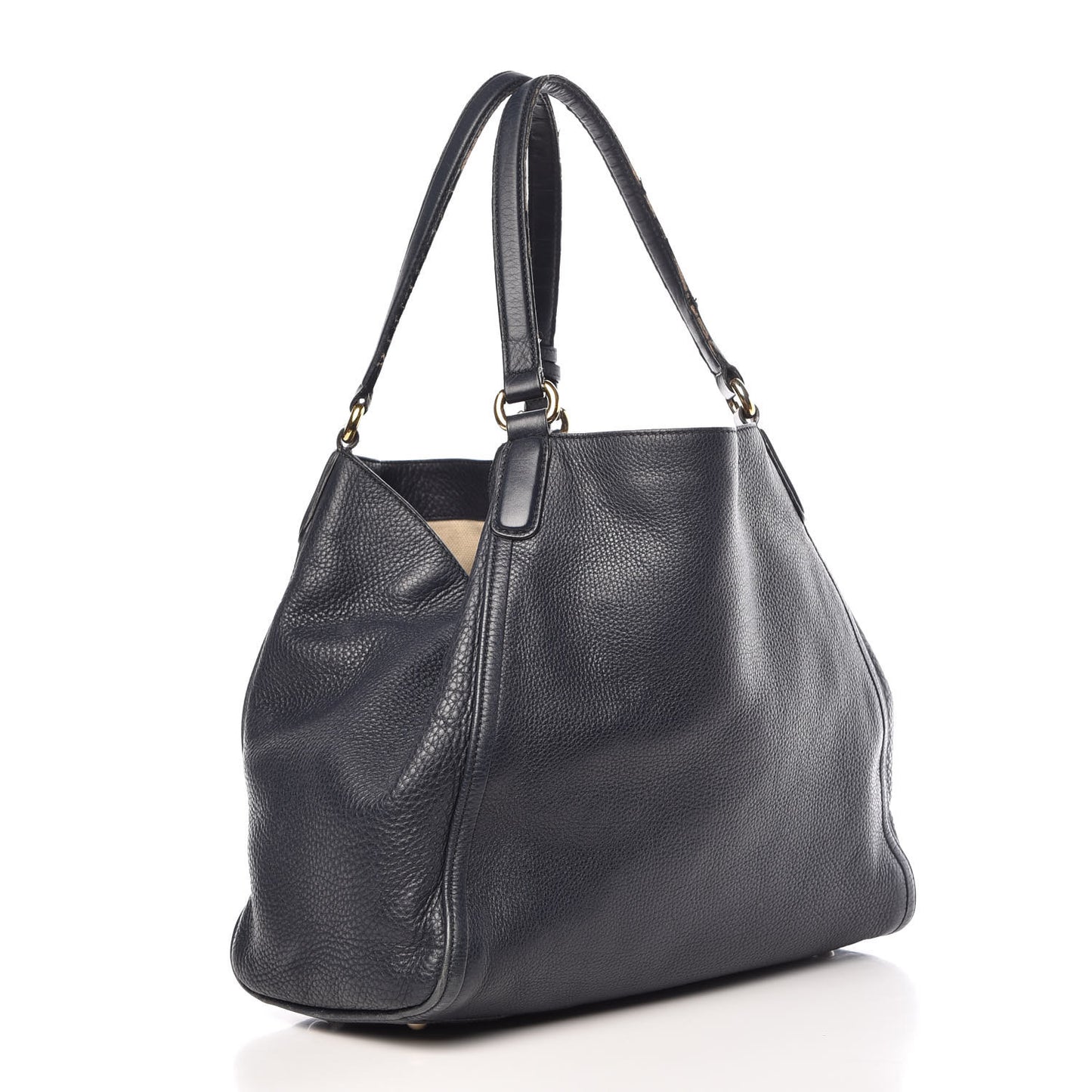 Pebbled Calfskin Medium Soho Shoulder Bag Blue