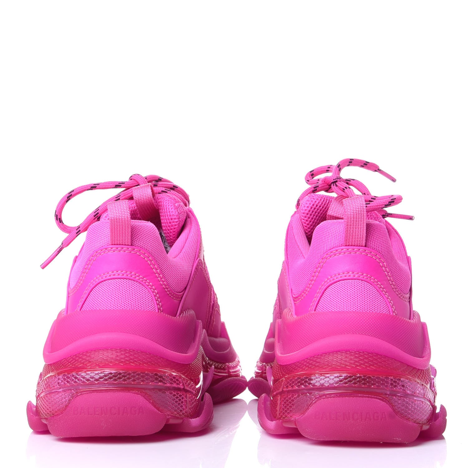 Balenciaga Fabric Mesh Clear Sole Fluo Womens Triple S Sneakers 39 Pink 6 of 8
