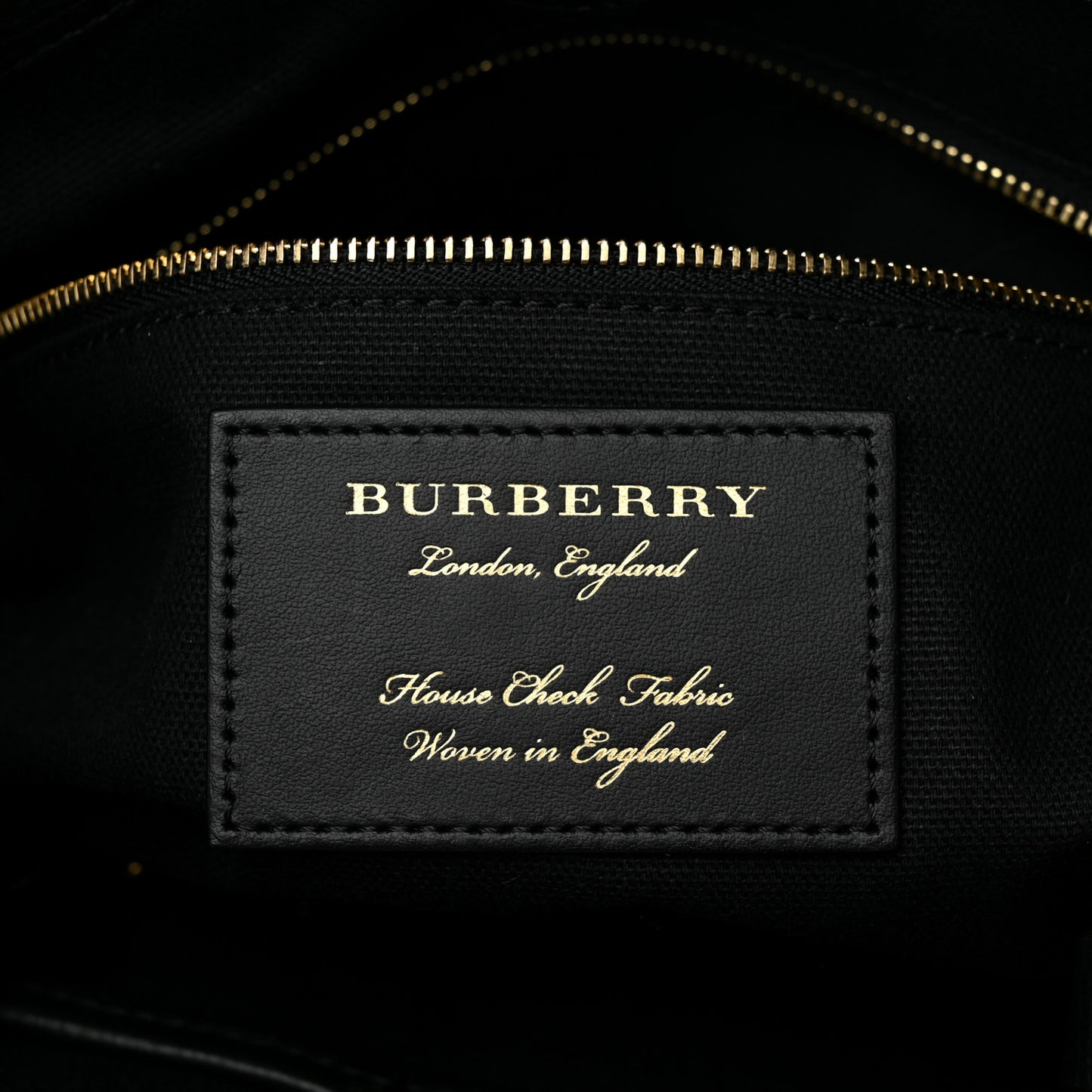 Grainy Calfskin House Check Small Canterbury Tote Black