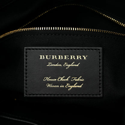 Burberry Grainy Calfskin House Check Small Canterbury Tote Black 6 of 9