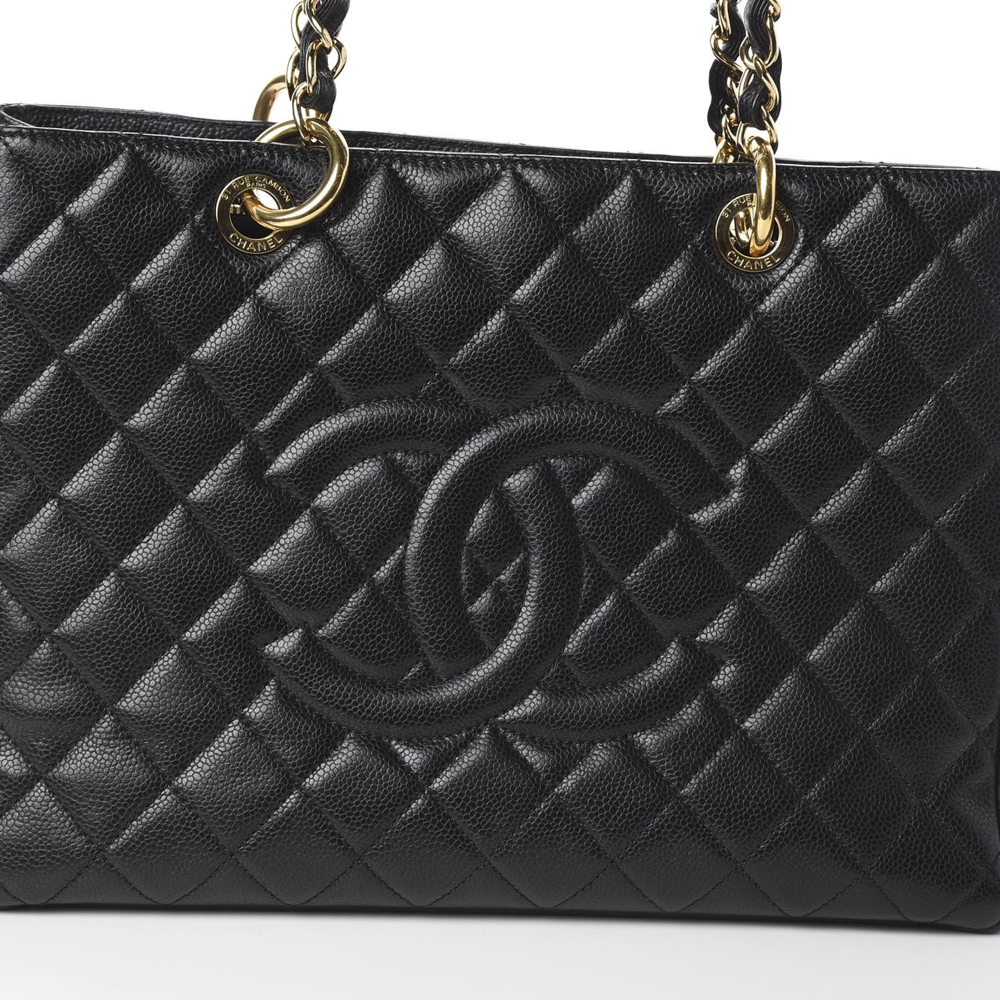 Caviar Quilted Grand Shopping Tote GST Black