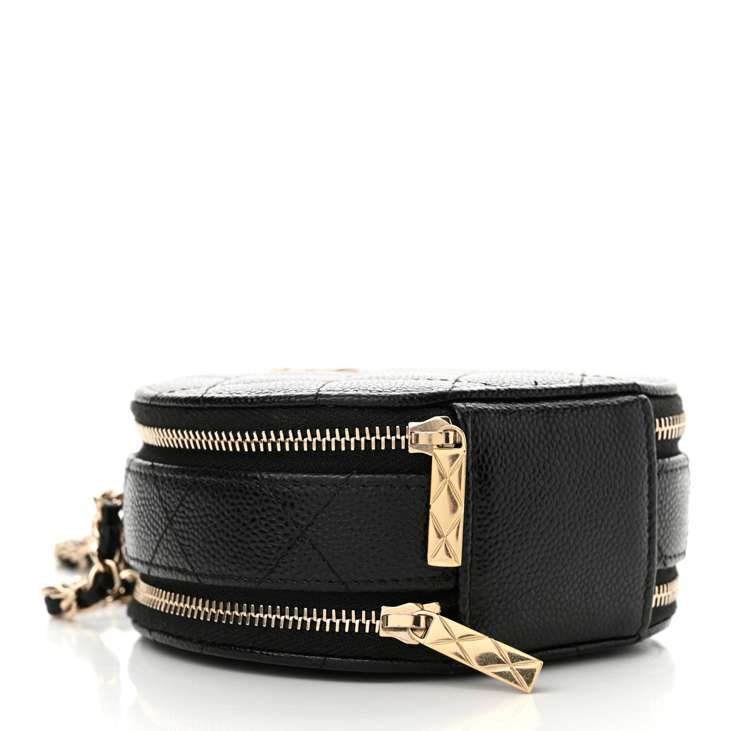 Chanel Caviar Quilted Round Handle With Care Vanity With Chain Black 4 of 13