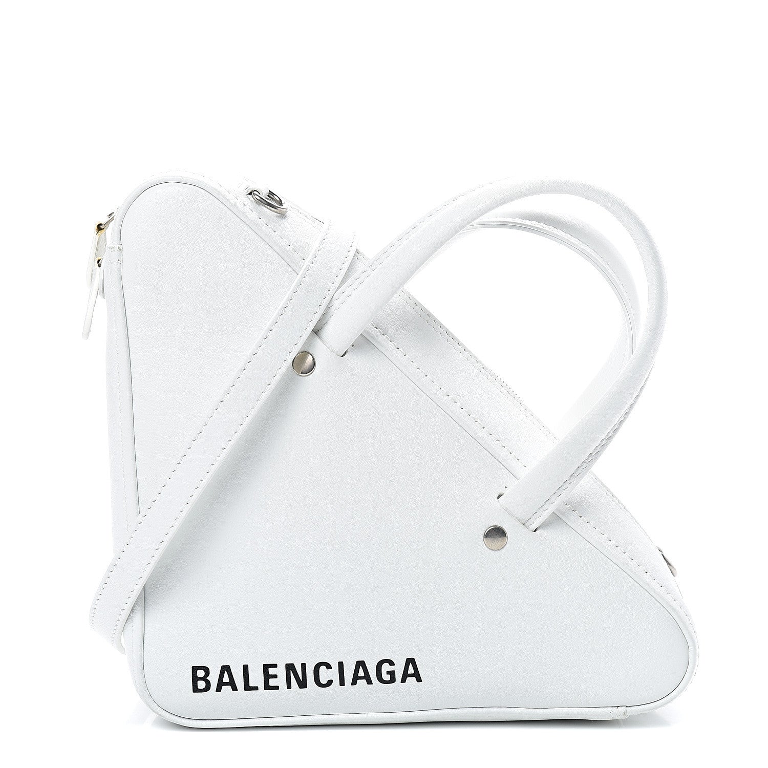 Balenciaga Calfskin XS Triangle Duffle White 1 of 11