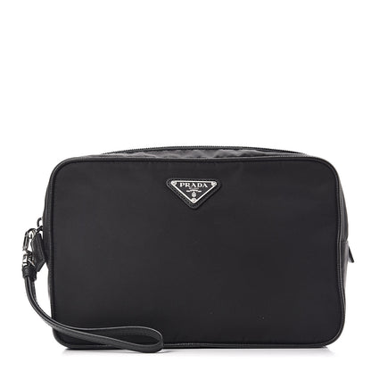 Prada Tessuto Nylon Saffiano Wristlet Black 1 of 10