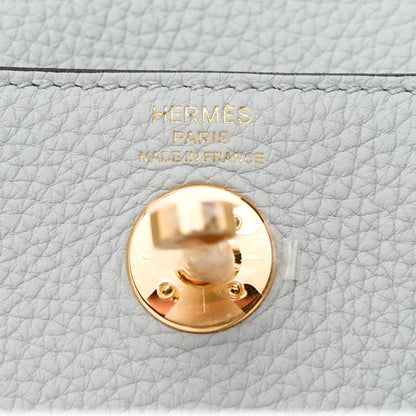 Hermes Taurillon Clemence Mini Lindy 20 Bleu Pale 7 of 11