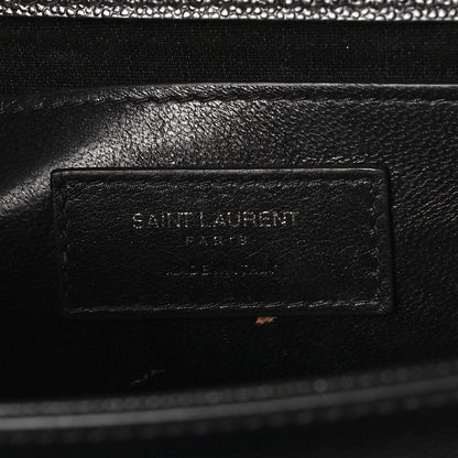 Saint Laurent Grain De Poudre Medium Classic Monogram Kate Satchel Black 6 of 10