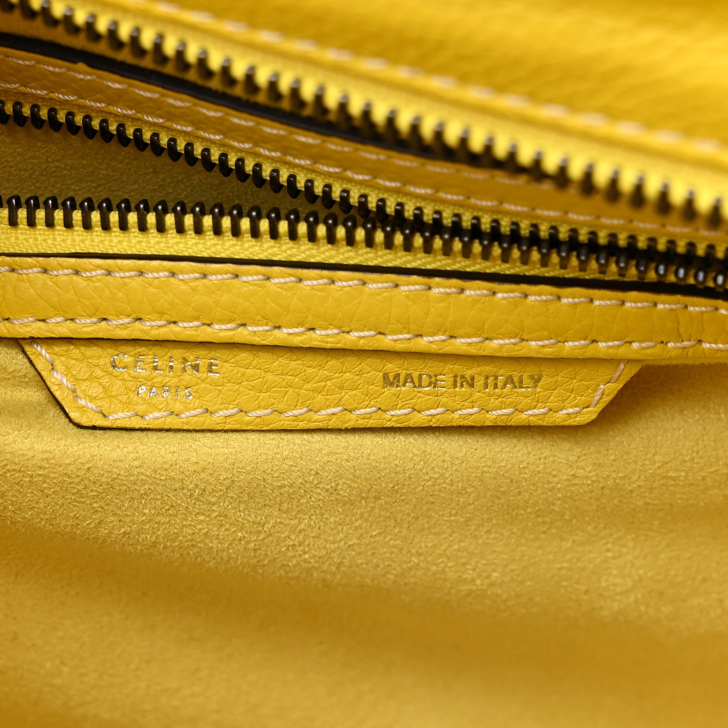 Drummed Calfskin Mini Luggage Citron