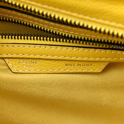 Celine Drummed Calfskin Mini Luggage Citron 6 of 10