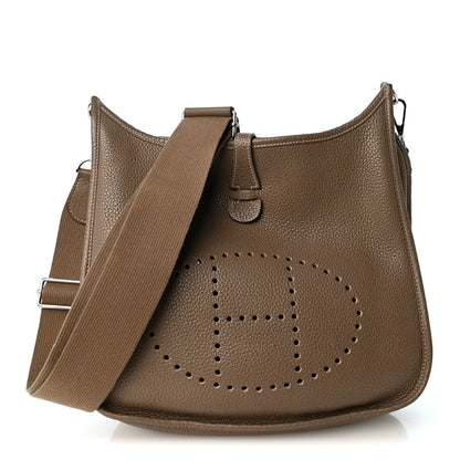 Hermes Taurillon Clemence EVELYNE III PM Etoupe 1 of 12