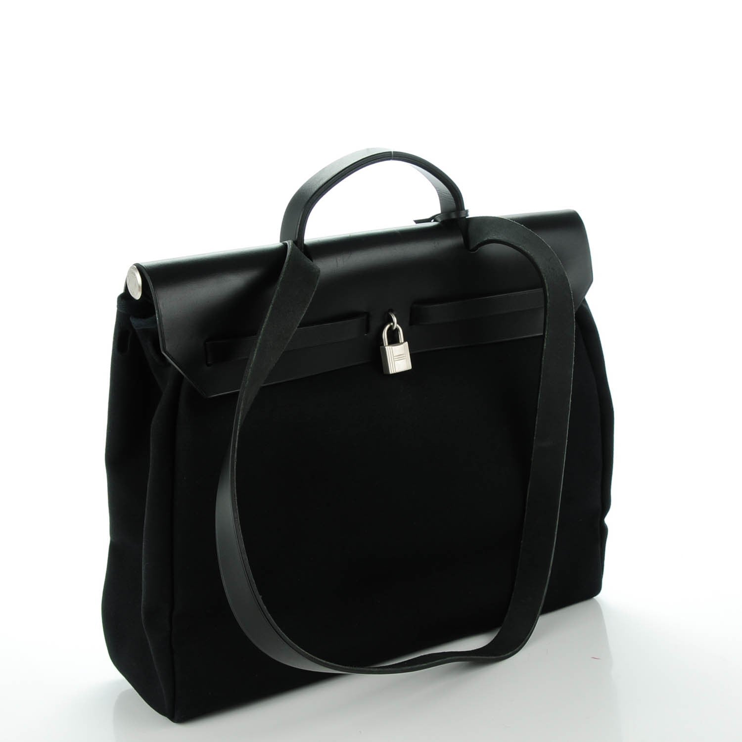Hermes Toile Vache Calfskin Herbag 39 MM Black 6 of 12
