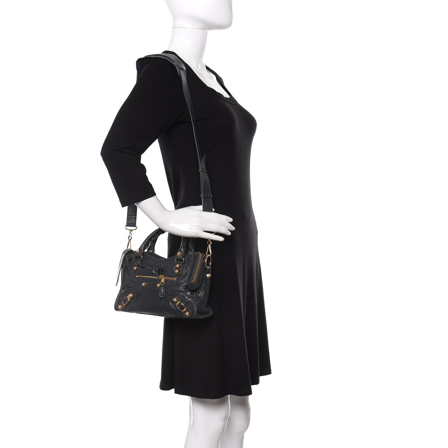 Balenciaga Agneau Giant 12 Gold Hardware Mini City Anthracite 2 of 14