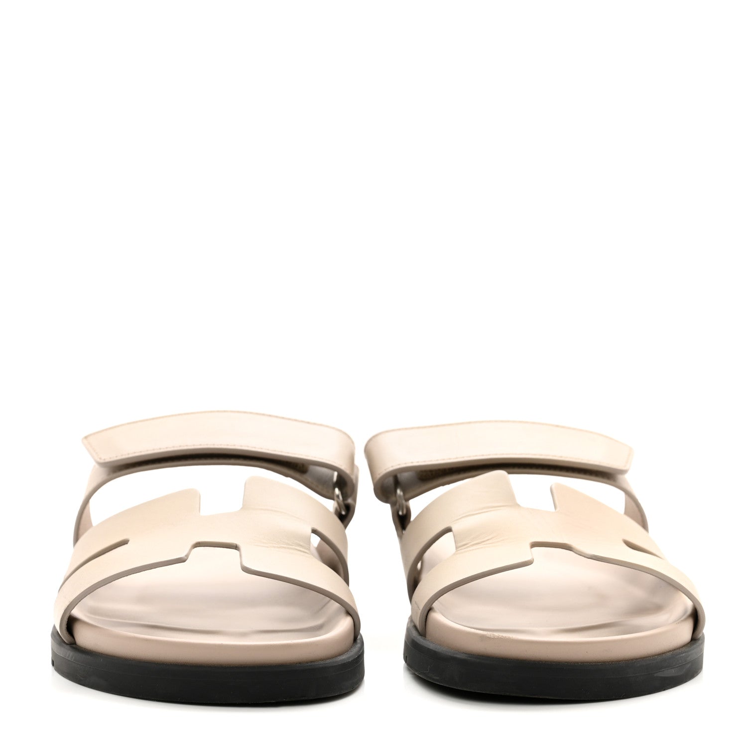 Hermes Calfskin Womens Chypre Sandals 38 Beige Mastic 2 of 10